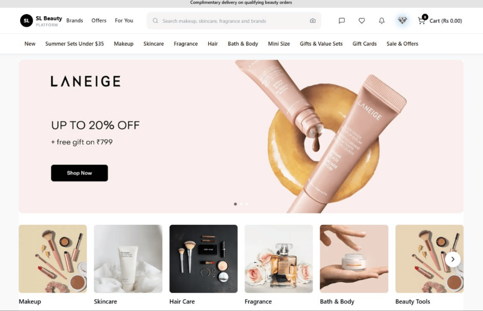 Desktop eCommerce website preview