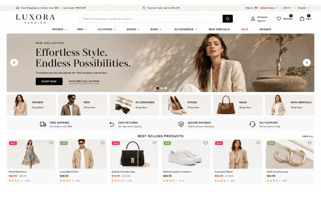 Fashion ecommerce store