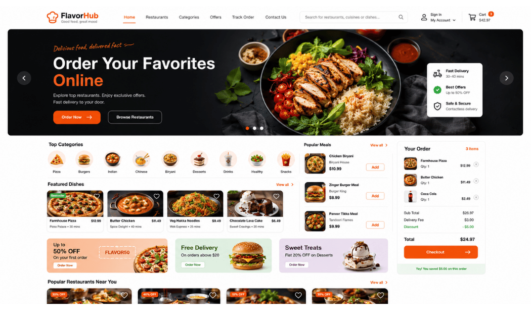 Food ordering website