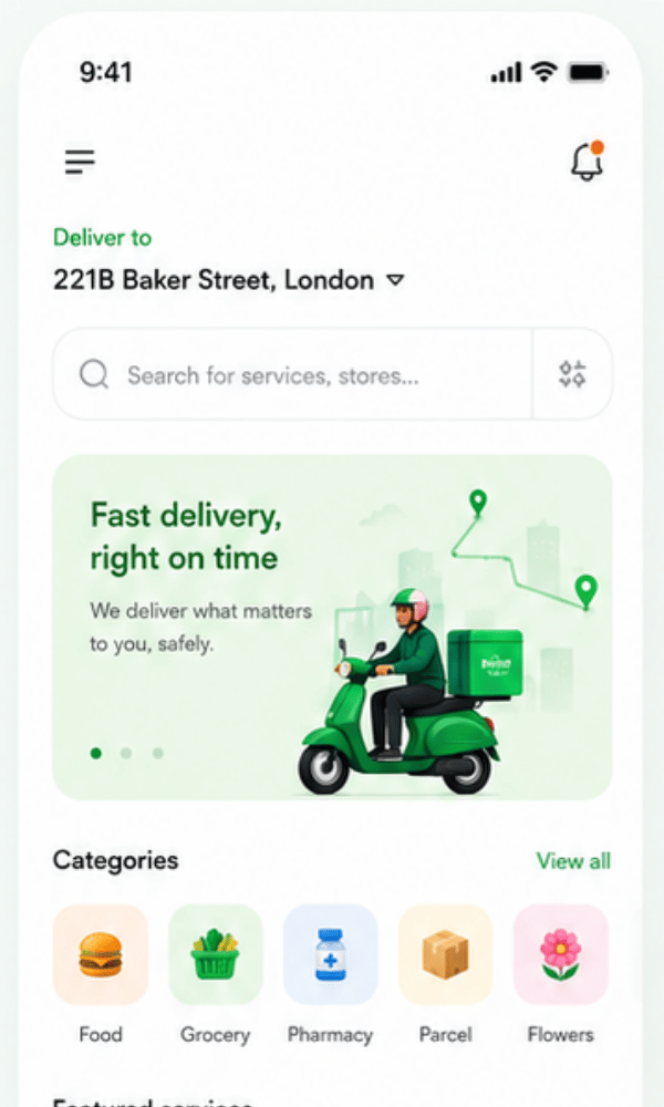 Delivery mobile application