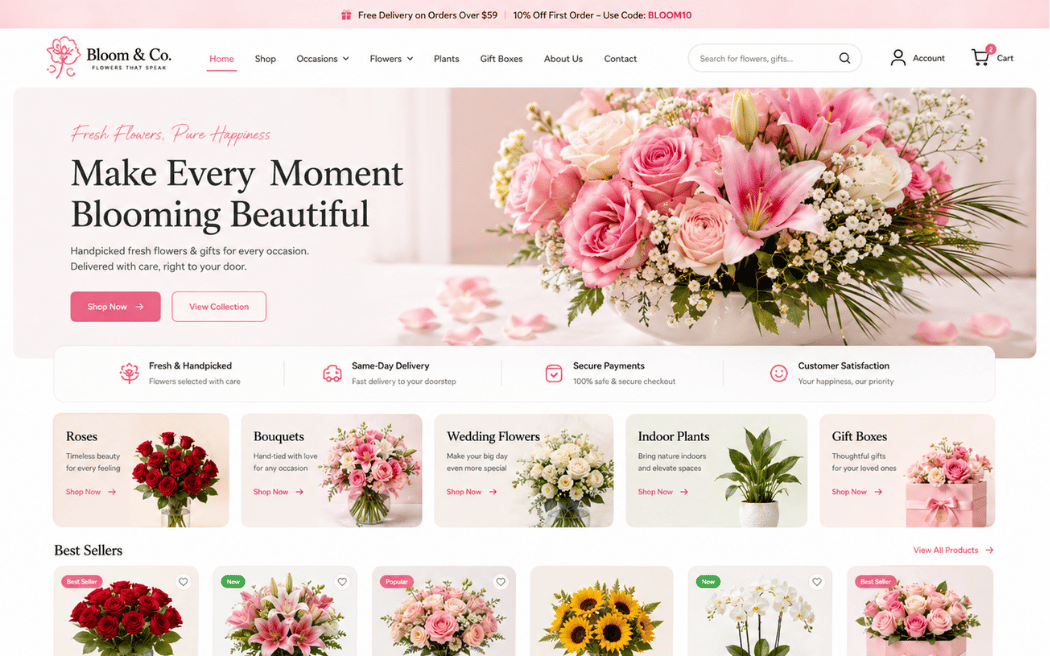 Flower ecommerce store