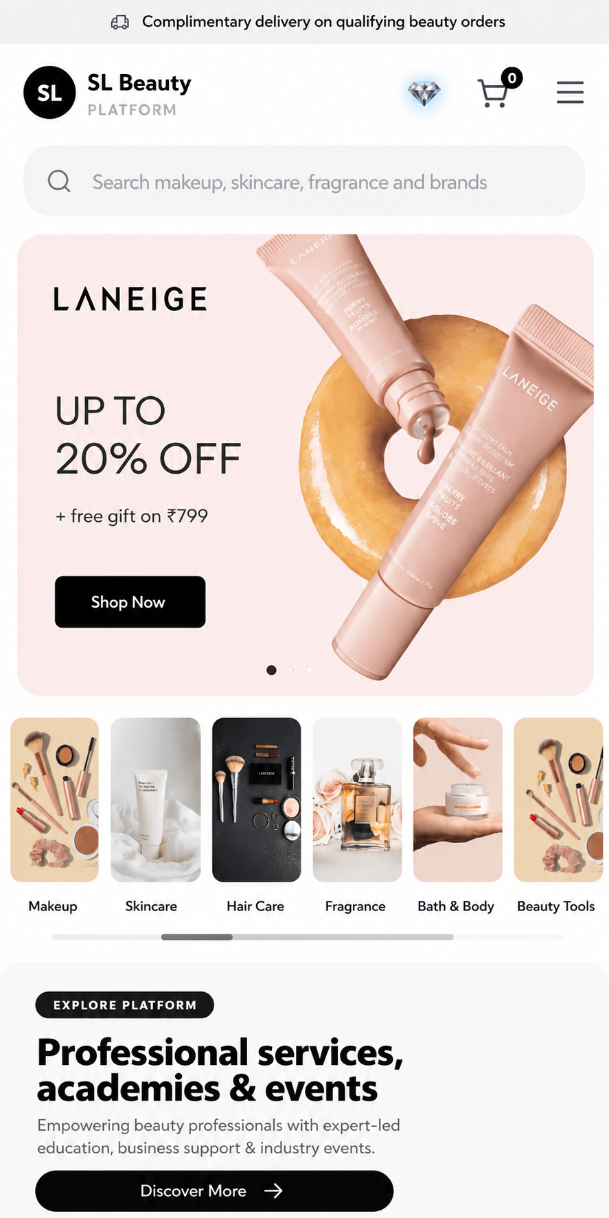 Mobile eCommerce store preview